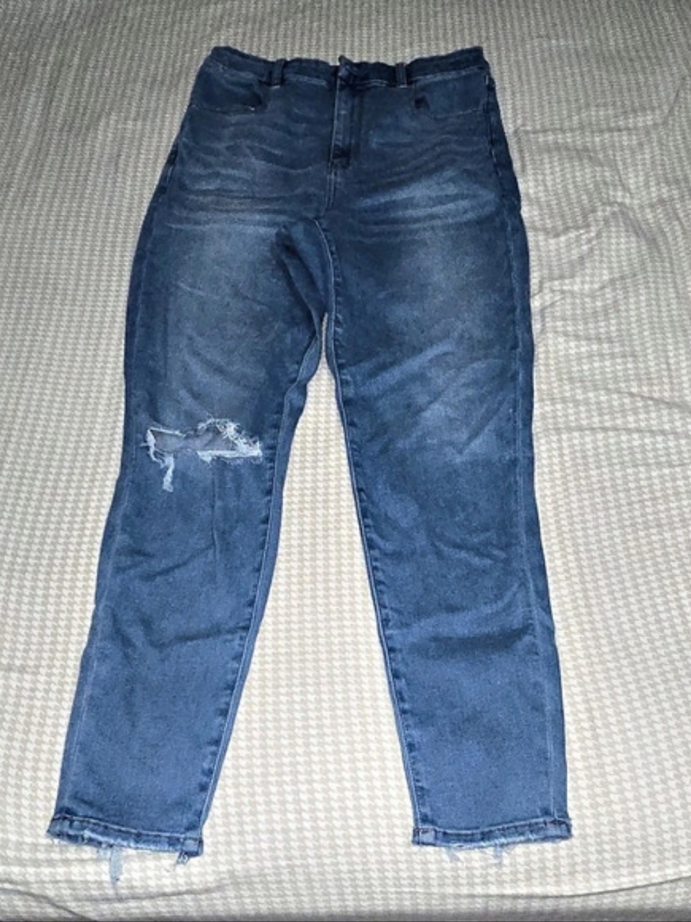 American Eagle Jegging Distressed Skinny Jeans in Blue Size 12